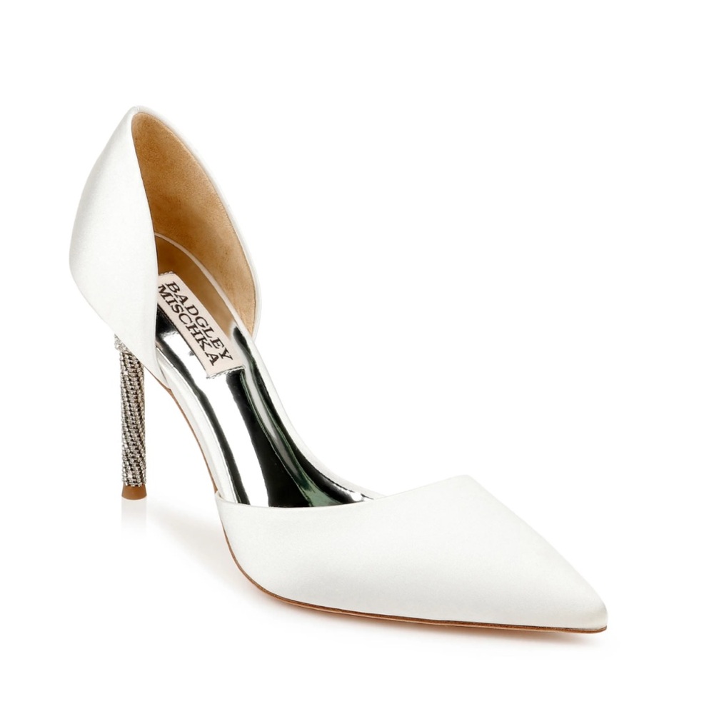Badgley Mischka Ozara d'Orsay Pointed Toe Pump in White